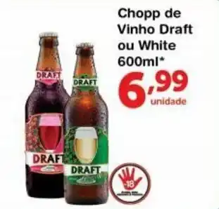 Roldão Chopp de Vinho Draft ou White 600ml oferta