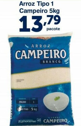 Roldão Arroz tipo 1 Campeiro 5kg oferta