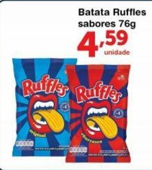 Roldão Batata Ruffles sabores 76g oferta