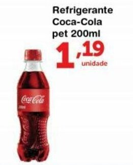 Roldão Refrigerante Coca-Cola pet 200ml oferta