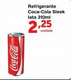 Roldão Refrigerante Coca-Cola Sleek lata 310ml oferta
