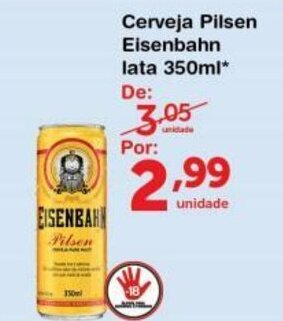 Roldão Cerveja Pilsen Eisenbahm lata 350ml oferta