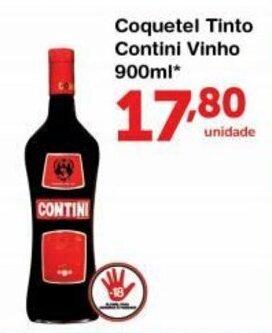 Roldão Coquetel Tinto Contini Vinho 900ml oferta