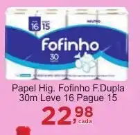 Rossi Supermercado Papel Hig. Fofinho F.Dupla 30m oferta