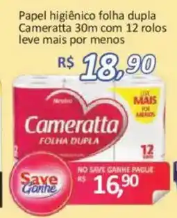 Supermercados Savegnago Papel higiênico folha dupla Cameratta 30m com 12 rolos oferta