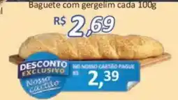 Supermercados Savegnago Baguete com gergelim cada oferta