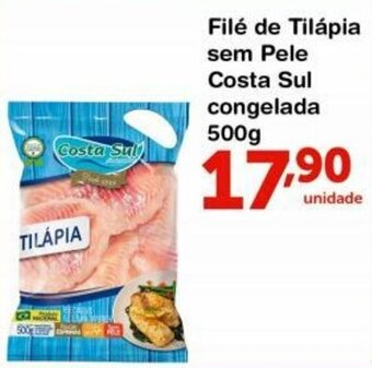 Roldão File de Tilapia sem Pele Costa Sul congelada 500g oferta