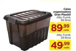 Carrefour Caixa organizadora Gran Plasútil Alta, Fume, oferta