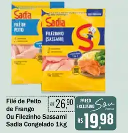 Festval Filé de Peito de Frango Ou Filezinho Sassami Sadia Congelado oferta