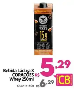 Althoff Supermercados Bebida Láctea 3 CORAÇÕES Whey oferta