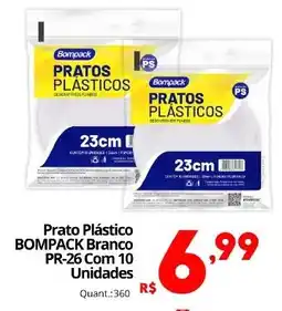 Althoff Supermercados Prato Plástico BOMPACK Branco PR-26 Com 10 Unidades oferta