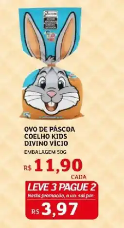 Assaí Atacadista Ovo de páscoa coelho kids divino vício oferta