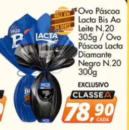 Delta Supermercados Ovo Páscoa Lacta Bis Ao Leite 305g / Ovo Páscoa Lacta Diamante Negro N.20 300g / Ovo Páscoa Lacta Diamante Negro N.20 oferta