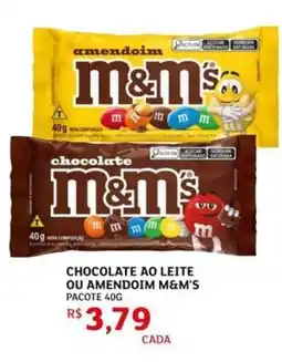 Assaí Atacadista Chocolate ao leite ou amendoim m&m's pacote oferta