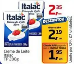 Tenda Atacado Creme de Leite Italac TP oferta