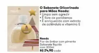 Drogasil Needs Flor De âmbar Com Pimenta Sabonete Liquido oferta