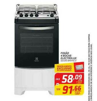 Fogão 4 Bocas Electrolux 52lbs Branco