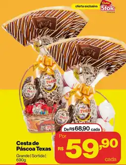 Stok Center Cesta de Páscoa Texas oferta