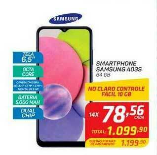 GBarbosa Smartphone Samsung A03s 64 Gb oferta