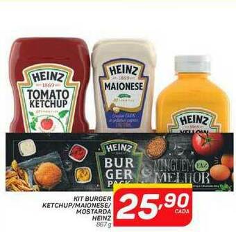 GBarbosa Kit Burger Ketchup Maionese Mostarda Heinz oferta