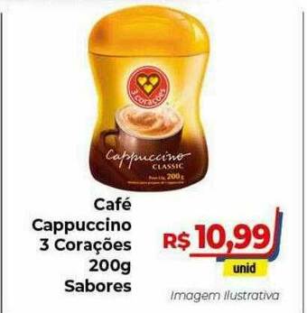 Hiper Moreira Café Cappuccino 3 Corações Sabores oferta