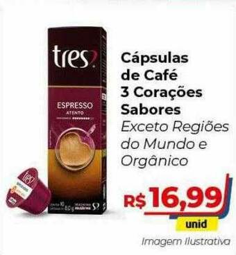 Hiper Moreira Cápsulas De Café 3 Corações Sabores oferta