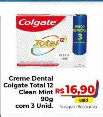 Hiper Moreira Creme Dental Colgate Total 12 Clean Mint oferta