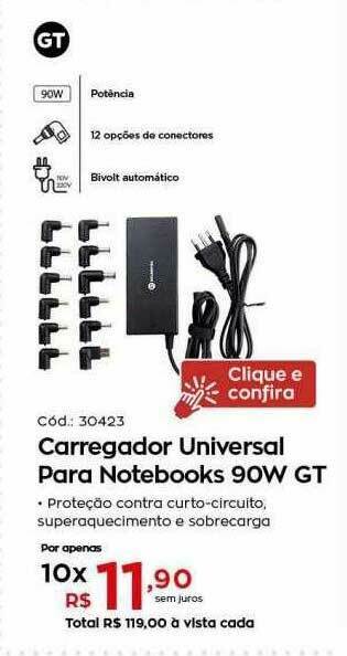 Ibyte Carregador Universal Para Notebooks 90w Gt oferta