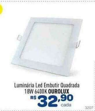 Comjol Luminaria Led Embutir Quadrada 18w 6400k Ourolux oferta
