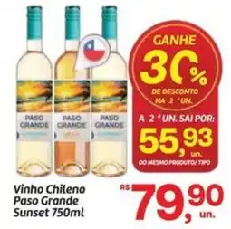 Fort Atacadista Vinho Chileno Paso Grande Sunset oferta
