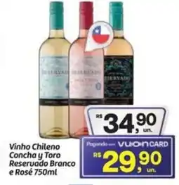 Fort Atacadista Vinho Chileno Concha y Toro Reservado Branco e Rosé oferta