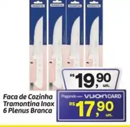 Fort Atacadista Faca de Cozinha Tramontina Inox 6 Plenus Branca oferta