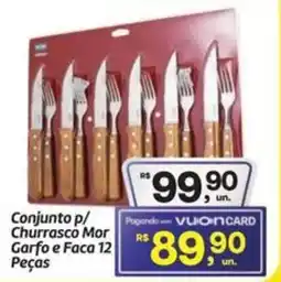 Fort Atacadista Conjunto p/ Churrasco Mor Garfo e Faca 12 Peças oferta