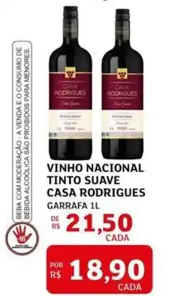 Assaí Atacadista Vinho nacional tinto suave casa rodrigues oferta