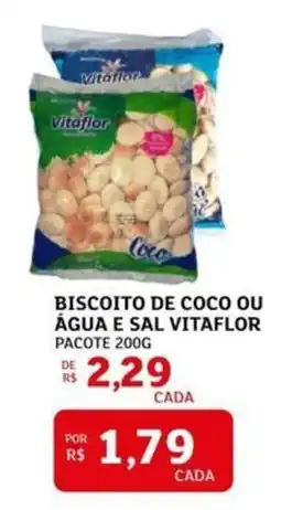 Assaí Atacadista Biscoito de coco ou água e sal vitaflor pacote oferta