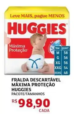 Assaí Atacadista Fralda descartável máxima proteção huggies oferta