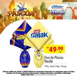 Supermercados Condor Ovo de Páscoa Nestlé oferta