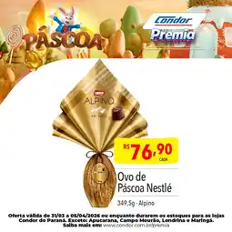 Supermercados Condor Ovo de Páscoa Nestlé Alpino oferta