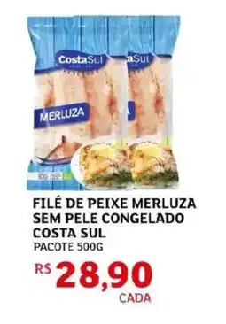 Assaí Atacadista Filé de peixe merluza sem pele congelado costa sul pacote oferta