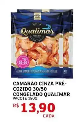 Assaí Atacadista Camarão cinza pré- cozido 30/50 congelado qualimar oferta