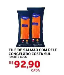 Assaí Atacadista Filé de salmão com pele congelado costa sul pacote oferta