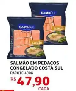 Assaí Atacadista Salmão em pedaços congelado costa sul pacote oferta