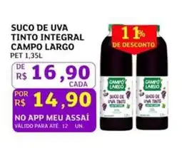 Assaí Atacadista Suco de uva tinto integral campo largo pet oferta