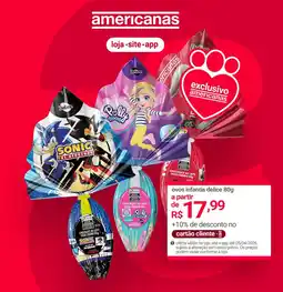 Lojas Americanas ovos infantis delice oferta