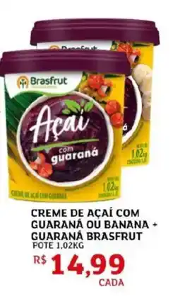 Assaí Atacadista Creme de açaí com guaraná ou banana + guaraná brasfrut oferta