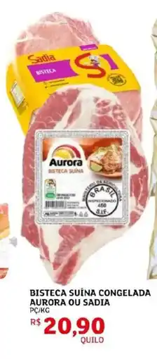 Assaí Atacadista Bisteca suína congelada aurora ou sadia pc/kg oferta
