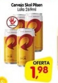 Cerveja Skol Pilsen lata 269ml