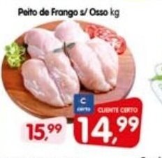 Cercadão Peito de Frango s/ Osso 1kg oferta