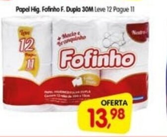 Cercadão Papel Hig. Fofinho F. Dupla 30m oferta