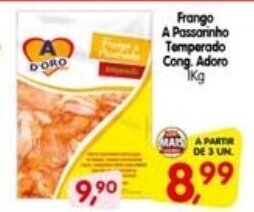 Cercadão Frango a Passarinho Temperado cong. Adoro 1kg oferta